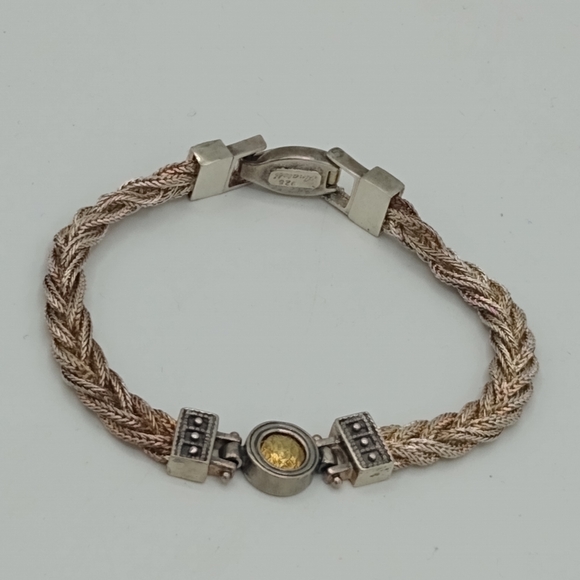 ANATOLI 925 Silver Braided Woven Bracelet Signed Vintage - Picture 8 of 15